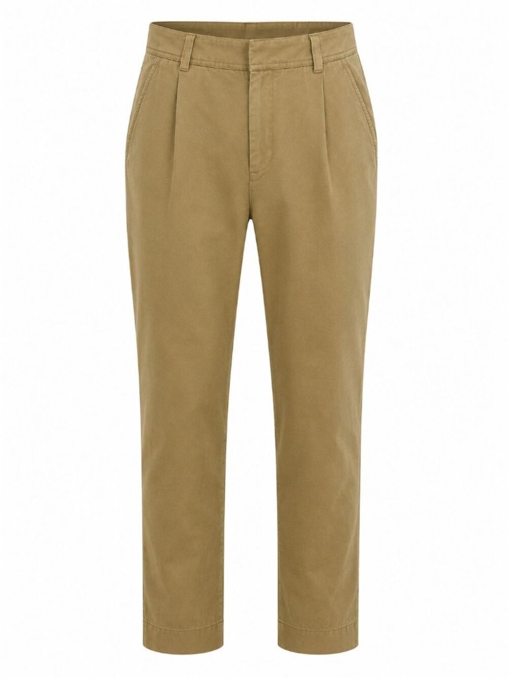 Everlane Pleated Pants Sz 2 Khaki Tapered High Rise Cotton Twill Chinos Casual